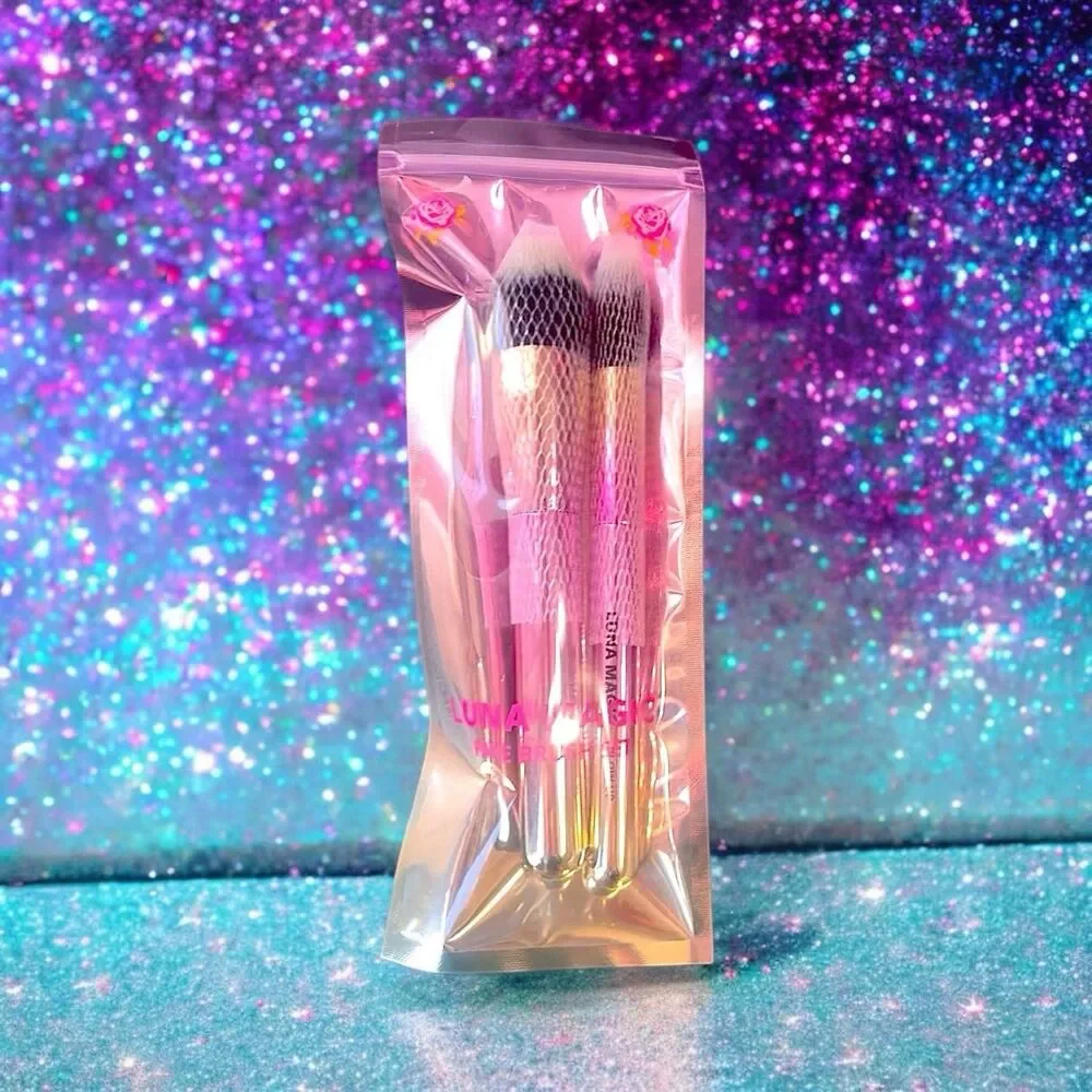 Luna Magic Face Brush Set - 2 Piece - Glow Up And Blend The Rules NIP